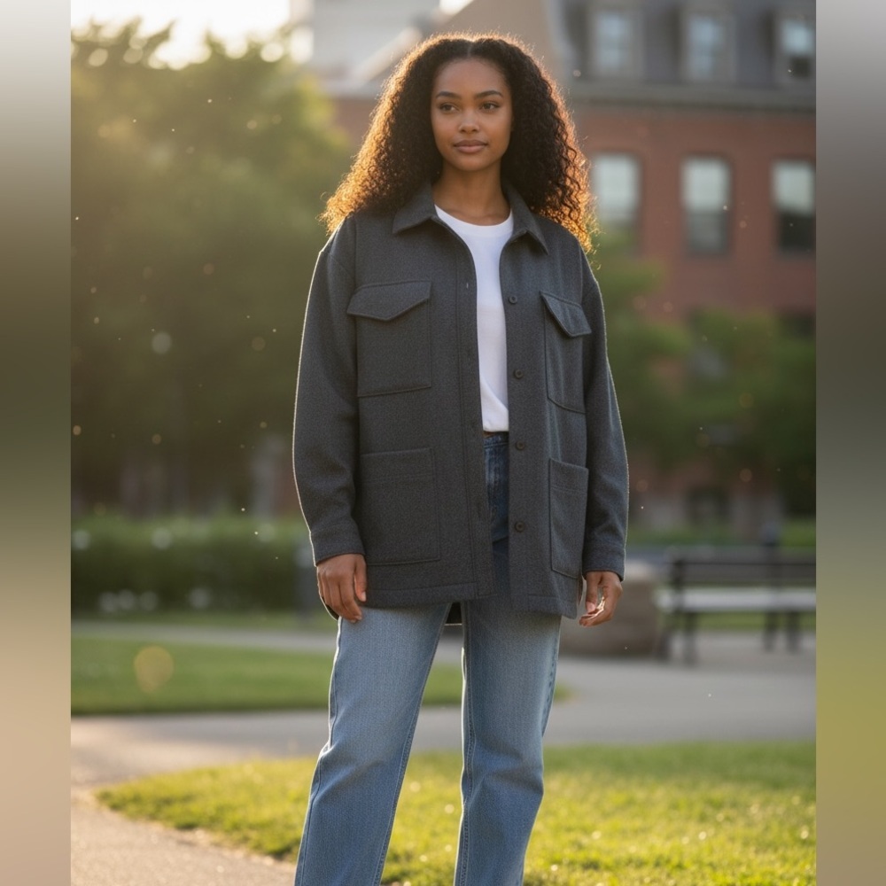 Banana Republic Utility Jacket Gray Women XL. Like new. Smooth and soft